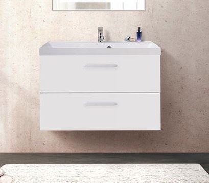 Тумба с раковиной BelBagno Aurora 80 Bianco Lucido (с белой раковиной)