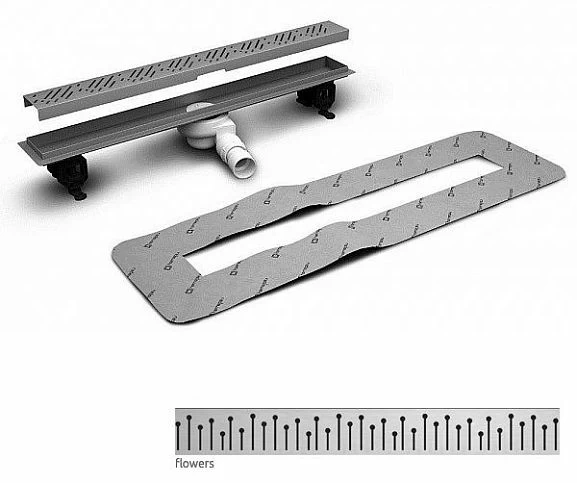 Душевой лоток Radaway 5L055A/5R055F 550 с дизайн-решеткой под плитку 8-12 мм