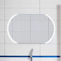Зеркало Бриклаер Вега/Мальта 100 c Led подсветкой, сенсорный выключатель, овал