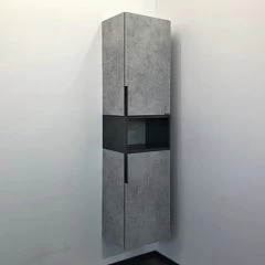 Шкаф-колонна Comforty Франкфурт 40 бетон светлый/черный матовый L/R