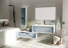 Комплект мебели MarkaOne Milacco 100П 1в.я. Blue marble (верх)