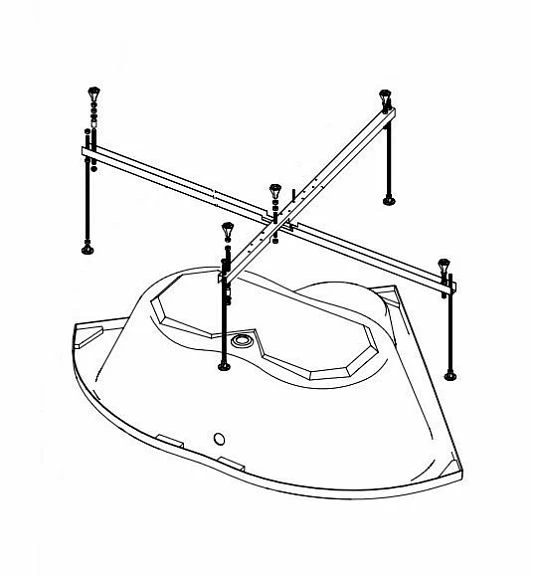 Каркас усиленный для угловых ванн Triton 160, универс. 5 опор