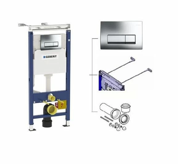 Система инсталляции для унитазов Geberit Duofix Delta 458.125.21.1 клавиша смыва глянцевый хром