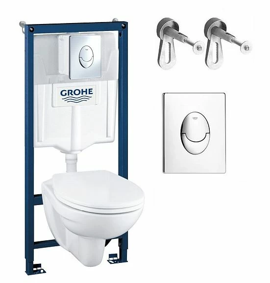 Комплект инсталляции Grohe Solido 39192000 клавиша смыва глянцевый хром