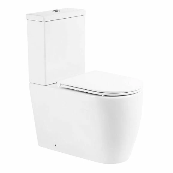 Унитаз-компакт BelBagno Marino BB105CPR безободковый, P-trap с крышкой-сиденьем BB870SC