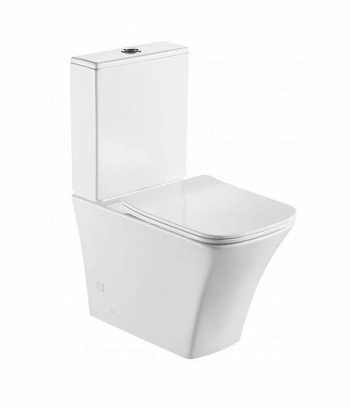 Унитаз-компакт BelBagno Marmi BB052CPR безободковый, P-trap, с крышкой-сиденьем BB052SC