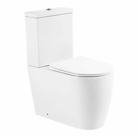 Унитаз-компакт BelBagno Marino BB105CPR безободковый, P-trap с крышкой-сиденьем BB070SC