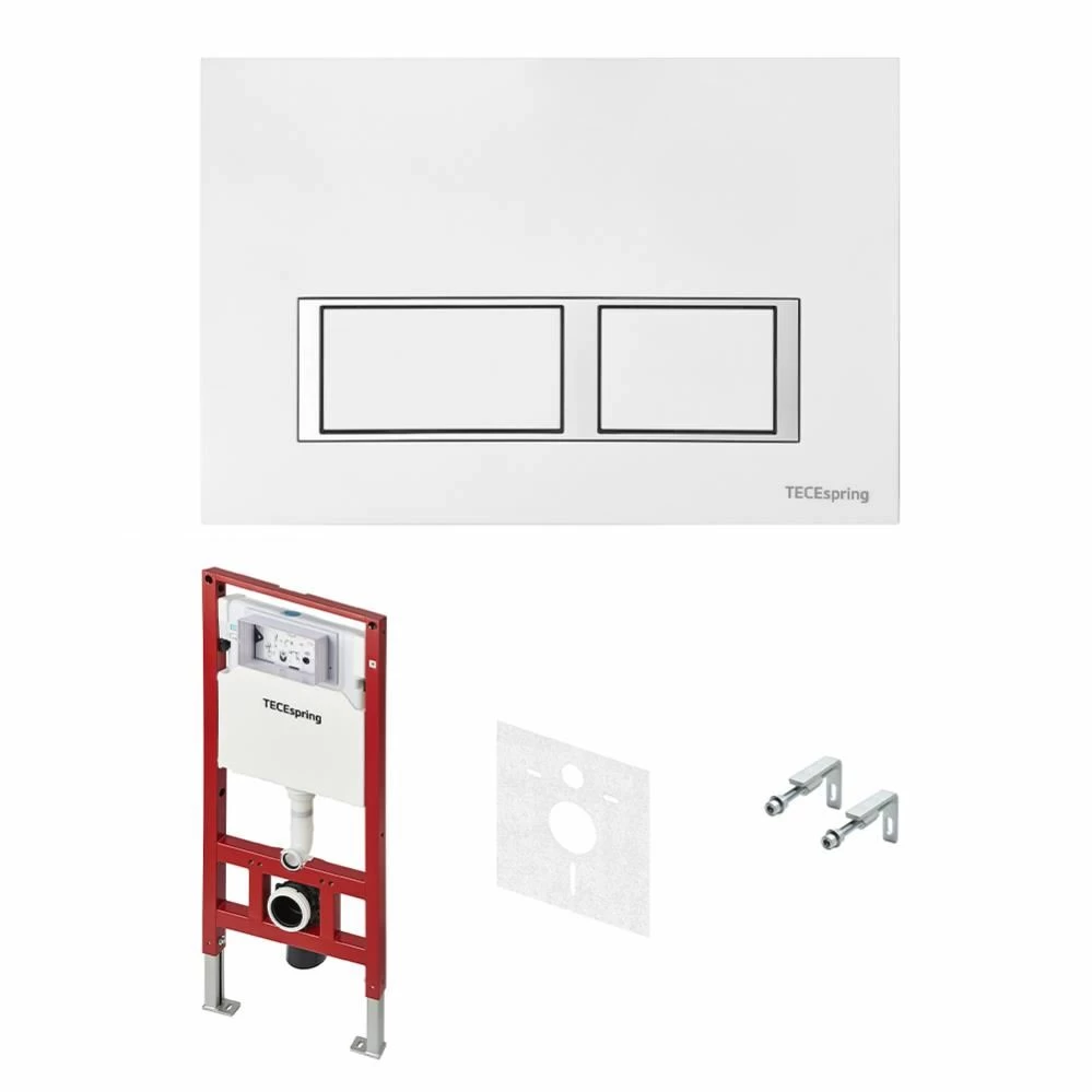 Система инсталляции для унитаза Tece Spring K955203, клавиша смыва белая глянцевая - купить по цене 22 990 руб в Москве | «Нир-ванна»