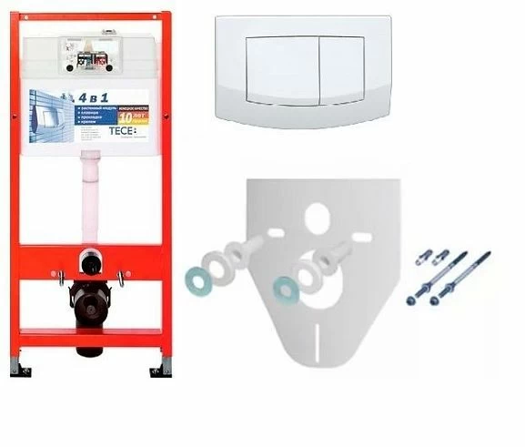 Система инсталляции для унитазов Tece Base 2.0 клавиша смыва Ambia белая