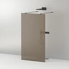 Душевая перегородка Cezares LIBERTA-L-2-90-120-BR-NERO Walk-in 90*120*195 L/R с возможностью двустороннего входа, стекло бронза, профиль черный без поддона