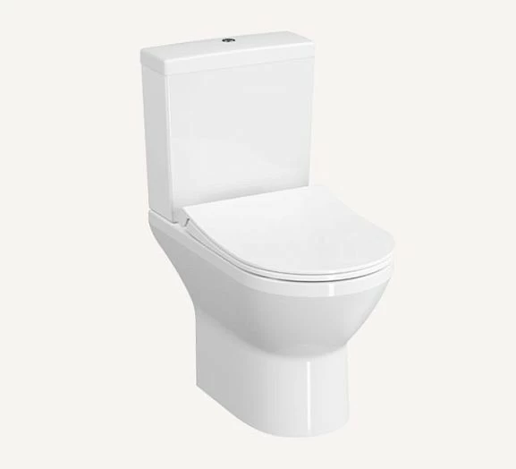 Унитаз-компакт Vitra Integra Round Open-Back 36,5*62 безободковый с крышкой-сиденьем микролифт Slim