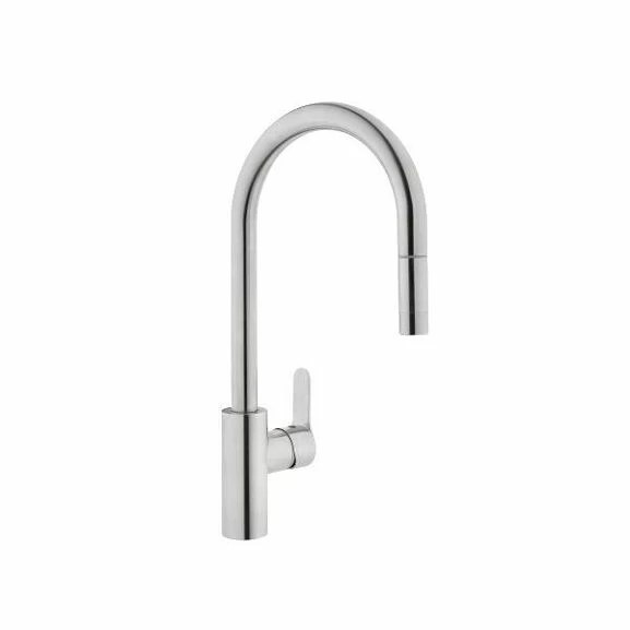 Смеситель Vitra Inox A42153EXP для кухни с выдвижным изливом хром