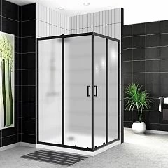 Душевой уголок BelBagno UNO-195-AH-2-120/90-P-NERO 120*90*195 L/R без поддона