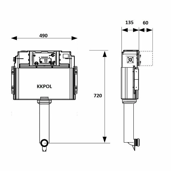 Бачок смывной для скрытого монтажа KKPol Premium SP0/M500/0/1