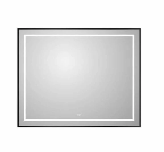 Зеркало BelBagno Kraft SPC-KRAFT-1000-800-LED-TCH-WARM-NERO 100*80 черное с Led-подсветкой и функцией антизапотевания