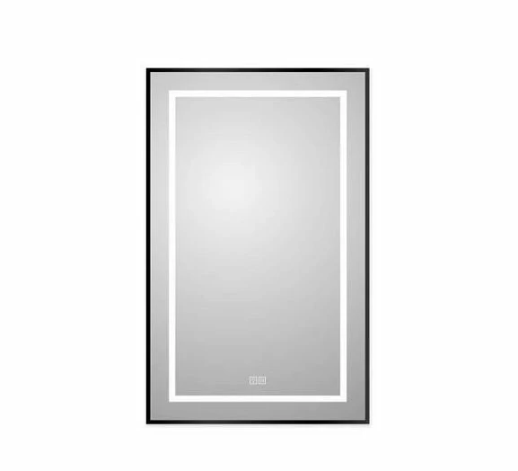 Зеркало BelBagno Kraft SPC-KRAFT-500-800-LED-TCH-WARM-NERO 50*80 черное с Led-подсветкой и функцией антизапотевания