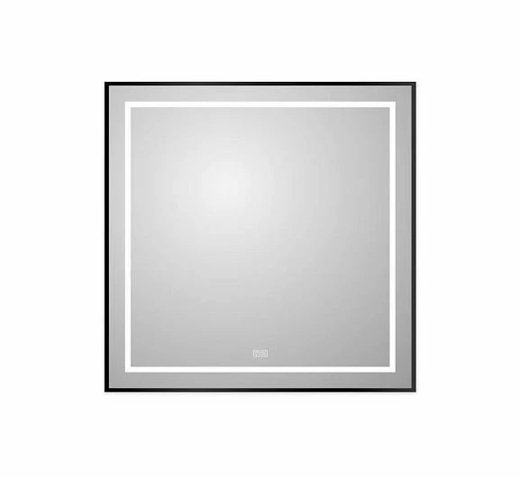 Зеркало BelBagno Kraft SPC-KRAFT-900-800-LED-TCH-WARM-NERO 90*80 черное с Led-подсветкой и функцией антизапотевания