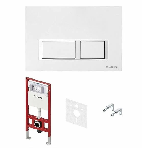Система инсталляции для унитаза Tece Spring Base S401203 клавиша смыва белый глянец/хром глянец