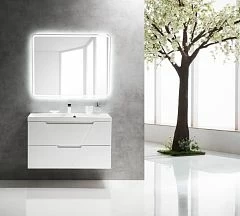 Комплект мебели BelBagno Vittoria 100 Bianco Opaco (с белой раковиной)