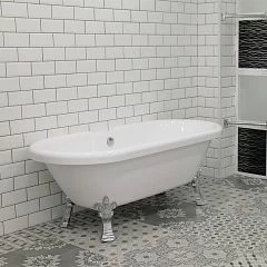 Акриловая ванна Radomir Леонесса 175х80 на ножках "лилия" Chrome
